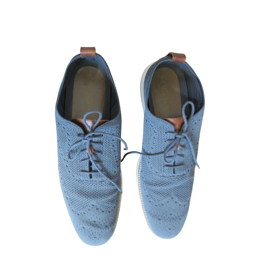Cole Haan Original Grand Stitch Lite Gray‎ Knit Oxford Lace Up Shoes Mens 13 M